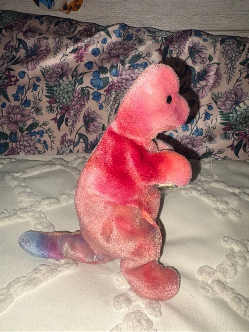 Ty REX (t-Rex) Tie-Dye Dinosaur Beanie Plush - Pink, Blue, Purple, Orange 1995